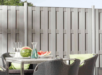 Sichtschutzzaun WPC Jumbo grau
