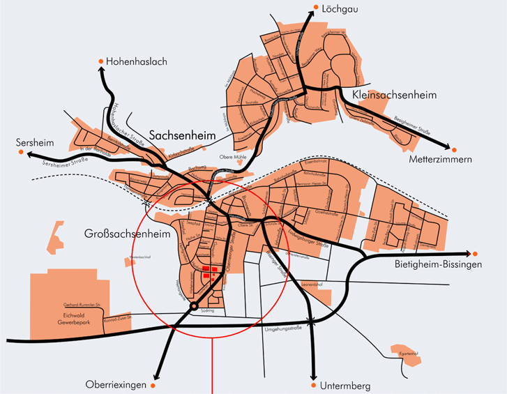 Karte Sachsenheim